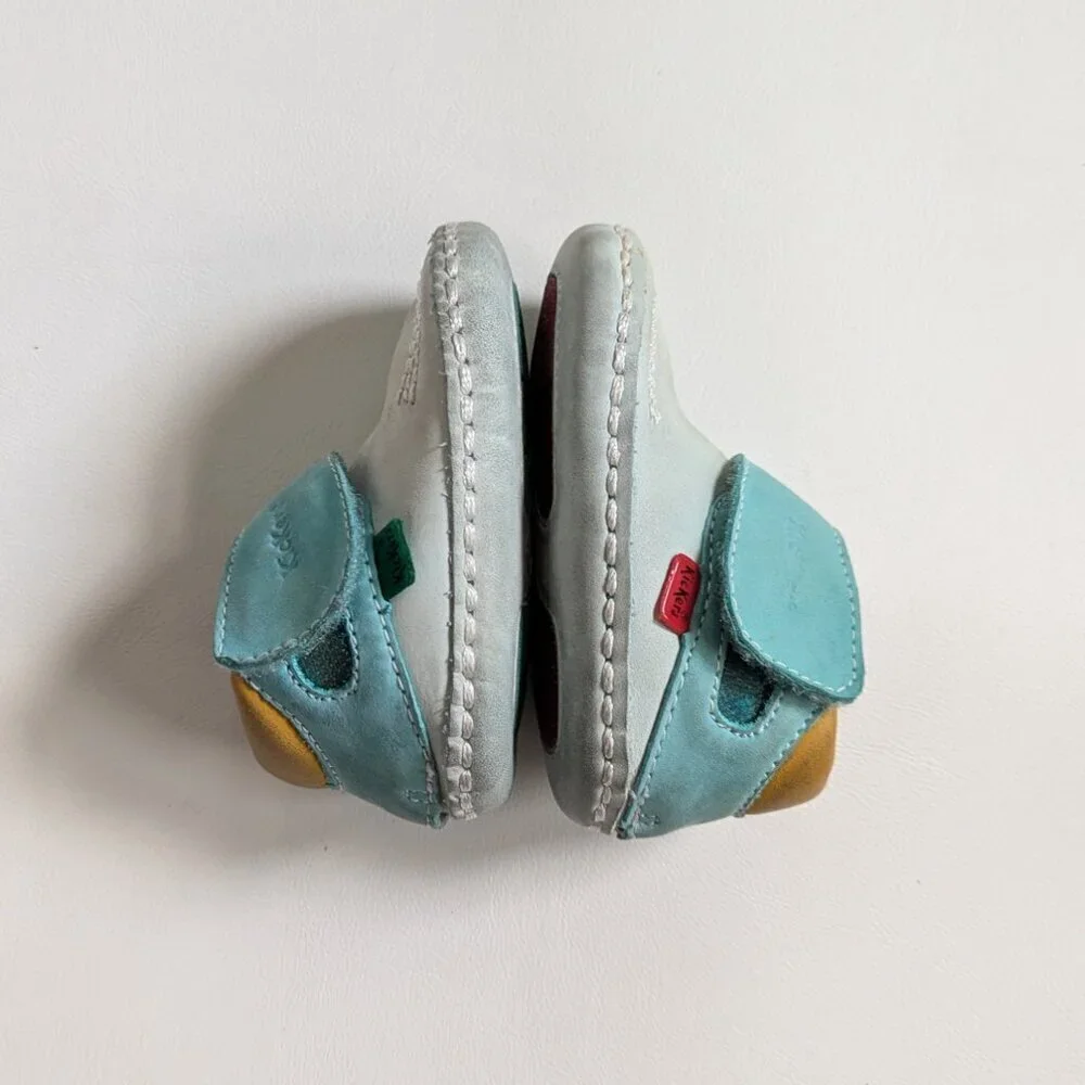 Kickers Boy's Leather Baby Shoes 6 Months/Size U.S. 3 Blue